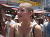 坊主女画像　大阪府　松原市　#スキンヘッド　#坊主女　#AI美女　　