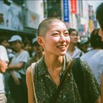 坊主女画像　福岡県　福津市　#スキンヘッド　#坊主女　#AI美女　　